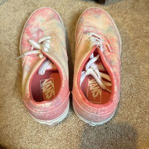Vans, pink tie-dyed sneakers size 7